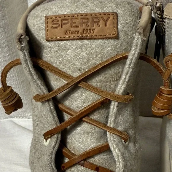 Sperry Saltwater Duck Boots Women's 8.5 Cream Tan Wool Lined Waterproof STS84213 - Picture 2 of 11